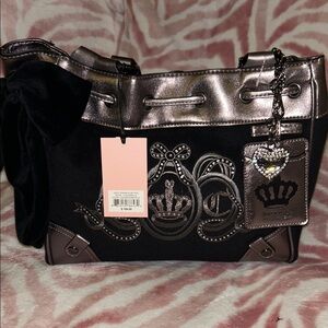 Juicy Couture Lovers Club Tote. Liquorice and metallic coloring